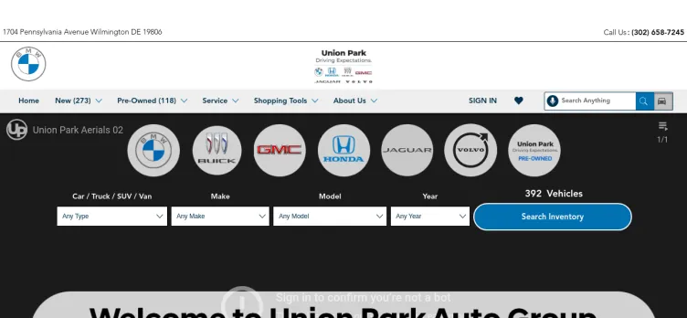 Screenshot Union Park Automotive Group