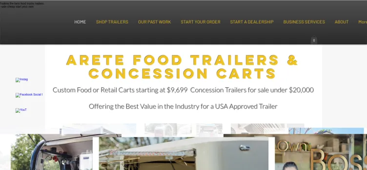 Screenshot Arete Food Trailers & Concession Carts