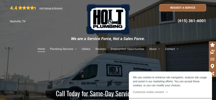 Screenshot Holt Plumbing Company