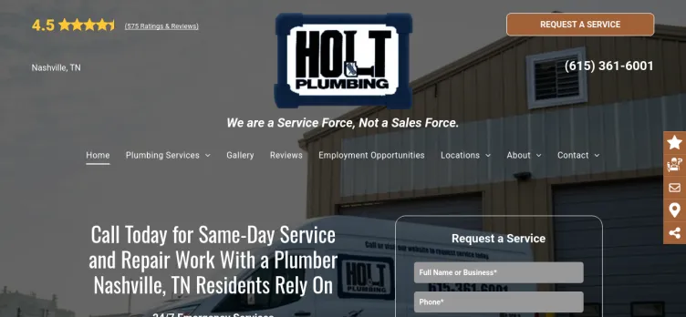 Screenshot Holt Plumbing Company