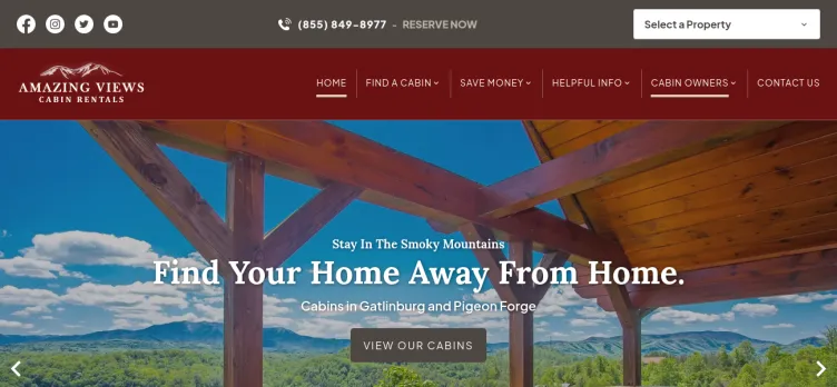 Screenshot Amazing Views of the Smokies Cabin & Chalet Rentals