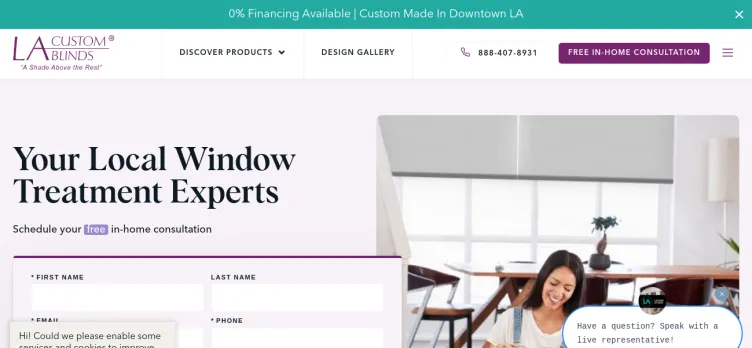 Screenshot LA Custom Blinds