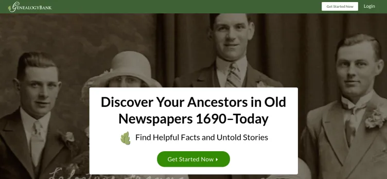 Screenshot GenealogyBank