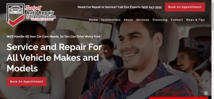 Screenshot Budget Auto Repair and Transmission
