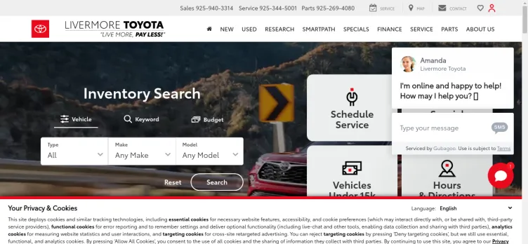 Screenshot Livermore Toyota