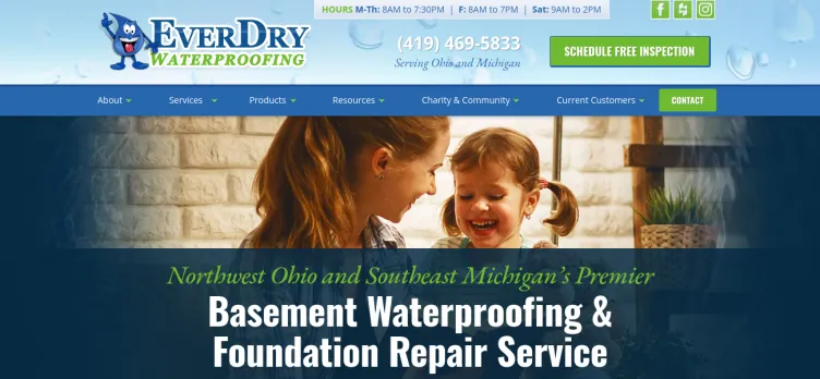Screenshot EverDry Waterproofing of Findlay