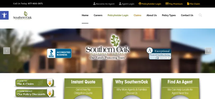 Screenshot Southern Oak Insurance Company