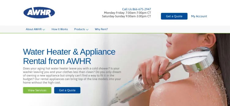 Screenshot American Water Heater Rentals