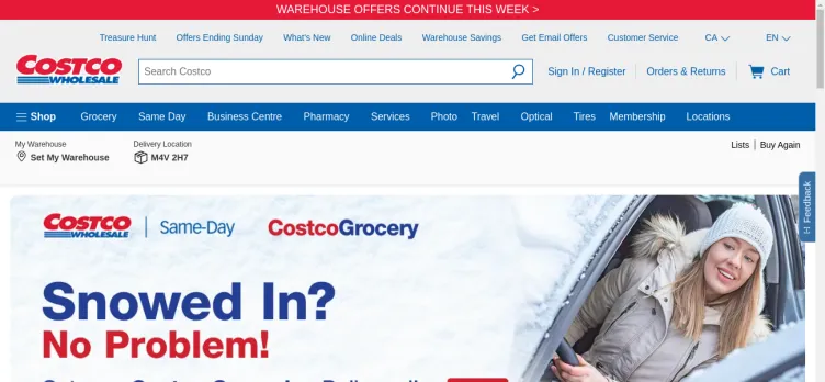 Screenshot Costco Wholesale Canada