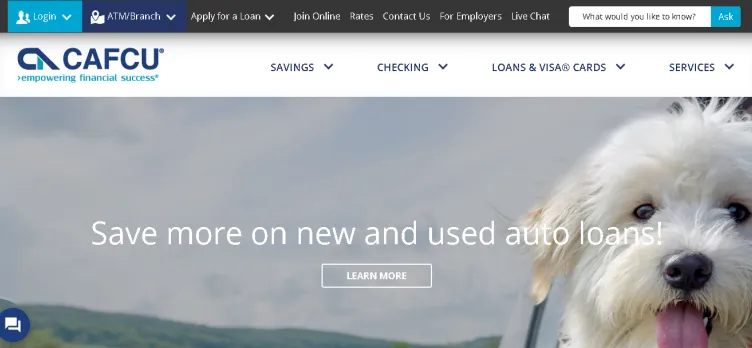 Screenshot Corporate America Family Credit Union