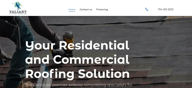 Screenshot Valiant Roofing