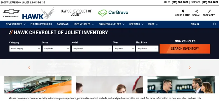 Screenshot Hawk Chevrolet of Joliet