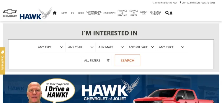 Screenshot Hawk Chevrolet of Joliet