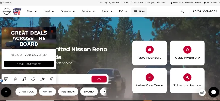 Screenshot United Nissan Reno