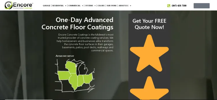 Screenshot Encore Concrete Coatings