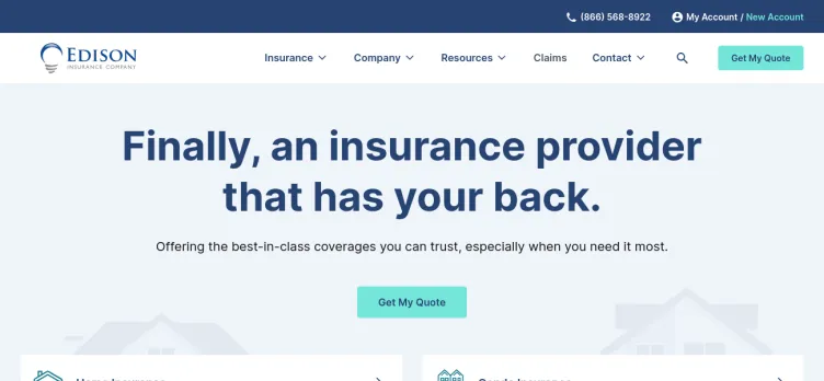 Screenshot Edison Insurance Company