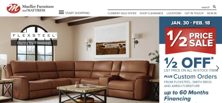 Screenshot Mueller Furniture