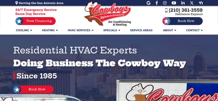 Screenshot Cowboy's Air Conditioning & Heating