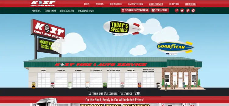 Screenshot Kost Tire & Auto Service