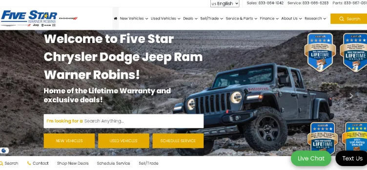 Screenshot Warner Robins Chrysler Jeep Dodge