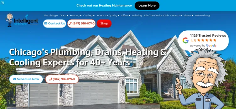 Screenshot Intelligent Service Plumbing Heating Cooling & Drain Cleaning