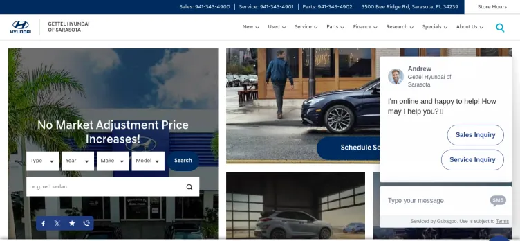 Screenshot Gettel Hyundai of Sarasota