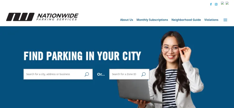 Screenshot Nationwide Parking Services