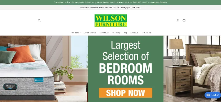 Screenshot Wilson's Furniture