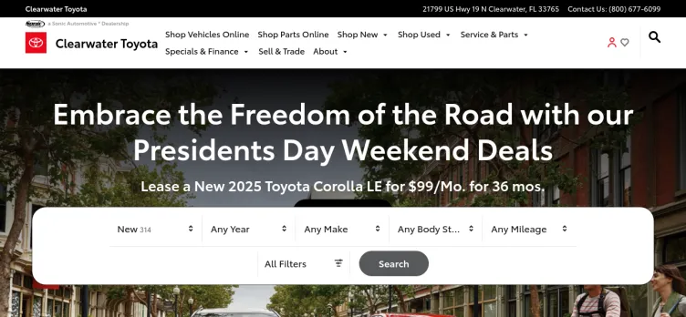 Screenshot Clearwater Toyota