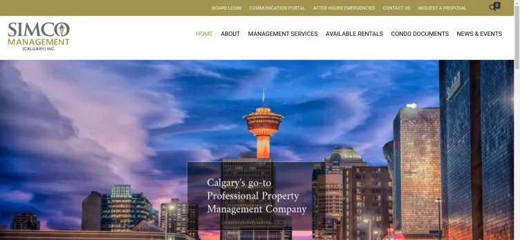 Screenshot Simco Management (Calgary)