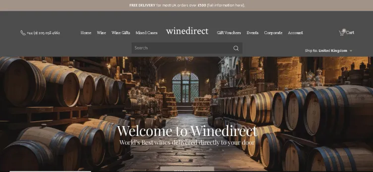 Screenshot Wine Direct (Sussex) Limited