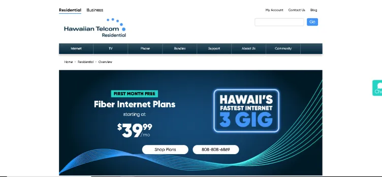 Screenshot Hawaiian Telcom Communications