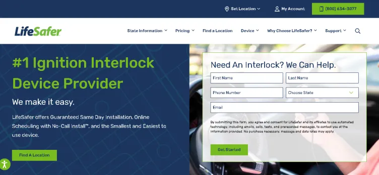 Screenshot LifeSafer Ignition Interlock