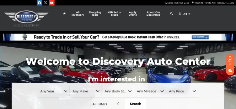 Screenshot Discovery Auto Center