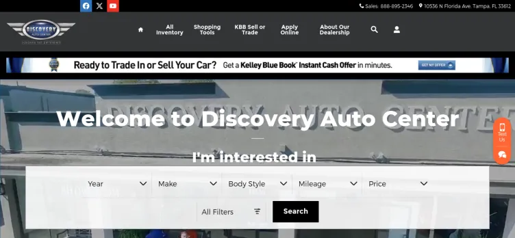 Screenshot Discovery Auto Center