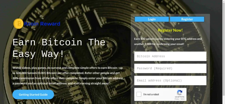 Screenshot BitcoinReward
