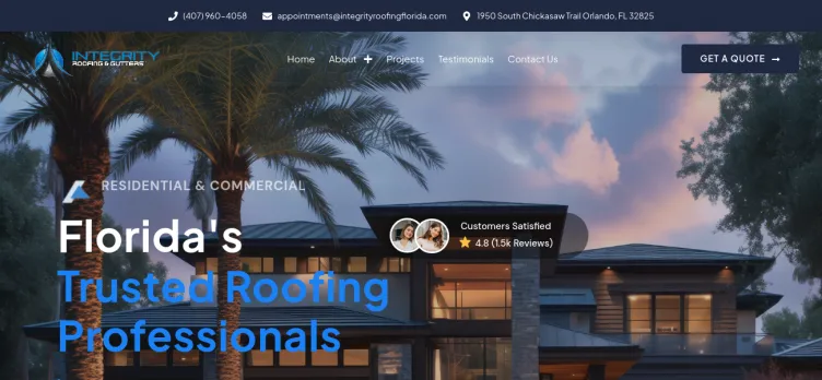 Screenshot Integrity Roofing & Gutters