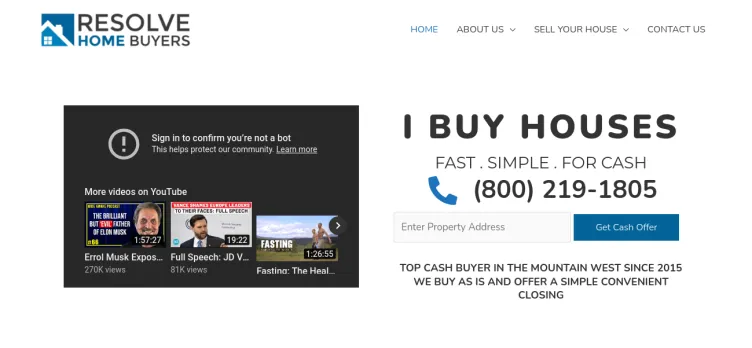 Screenshot Resolve Home Buyers