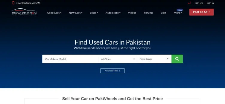 Screenshot PakWheels