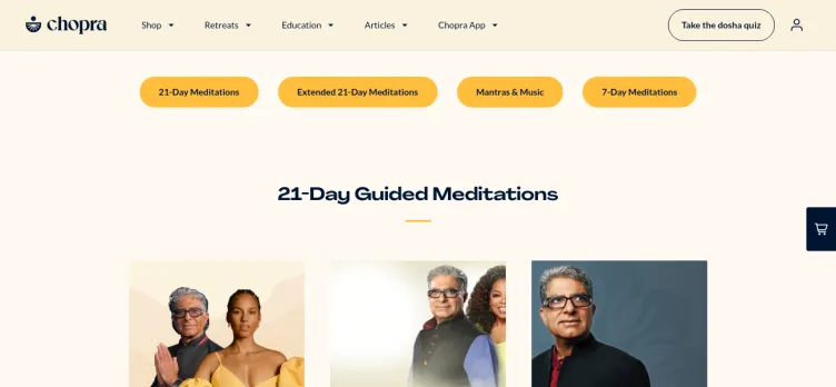 Screenshot Chopra Center Meditation