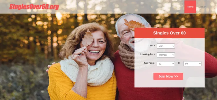 Screenshot SinglesOver60.org
