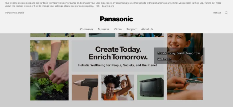 Screenshot Panasonic Canada