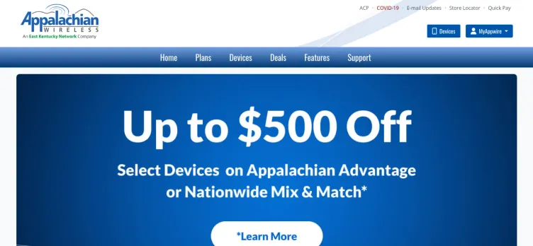 Screenshot Appalachian Wireless