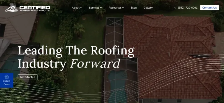 Screenshot Certified Roofing Solutions