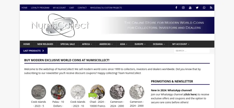 Screenshot NumisCollect.eu