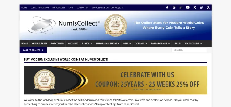 Screenshot NumisCollect.eu