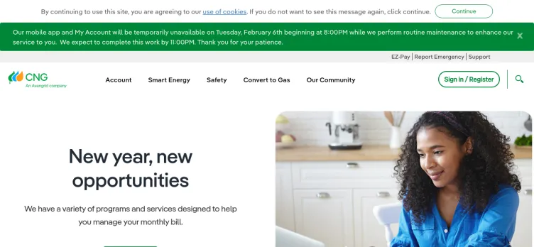 Screenshot Connecticut Natural Gas Corporation