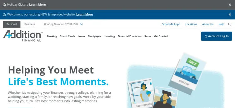 Screenshot Addition Financial Credit Union