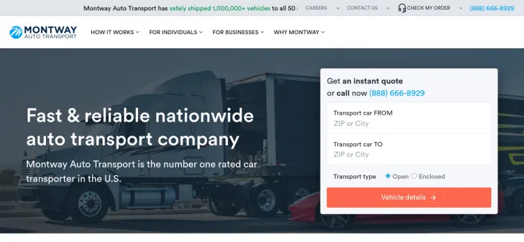 Screenshot Montway Auto Transport