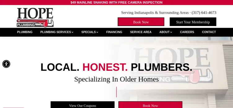 Screenshot Hope Plumbing